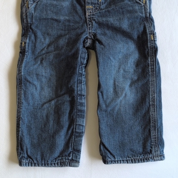 babyGap 1969 jersey lined denim carpenter overalls 18-24 months baby unisex - Picture 3 of 8
